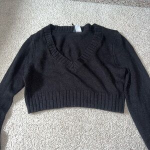 Black V-Neck Women's Sweater